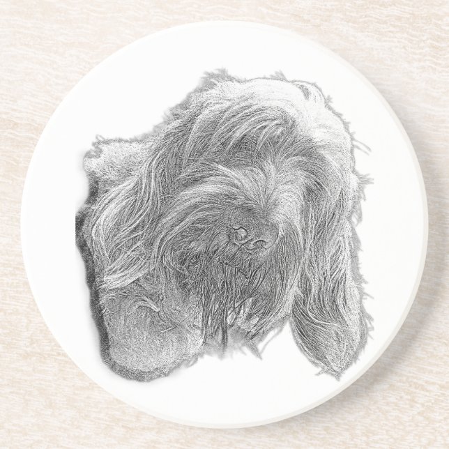 Spinone Stillness – Handgefertigter Untersetzer (Vorne)