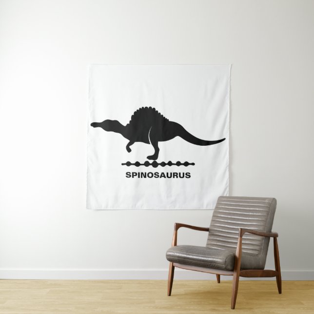 Spinosaurus Dinosaur Silhouette Tapestry Wandteppich (Beispiel)