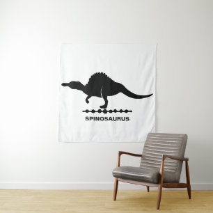 Spinosaurus-Dinosaur-Silhouette-Teppich Wandteppich