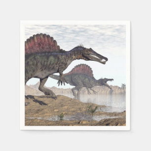 Spinosaurus-Dinosaurier in der Wüste - 3D-Darstell Serviette