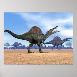 Spinosaurus-Dinosaurier-Spaziergang - 3D-Darstellu Poster