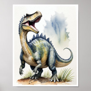 Spinosaurus Dinosaurier Wasserfarbe Wohngestaltung Poster