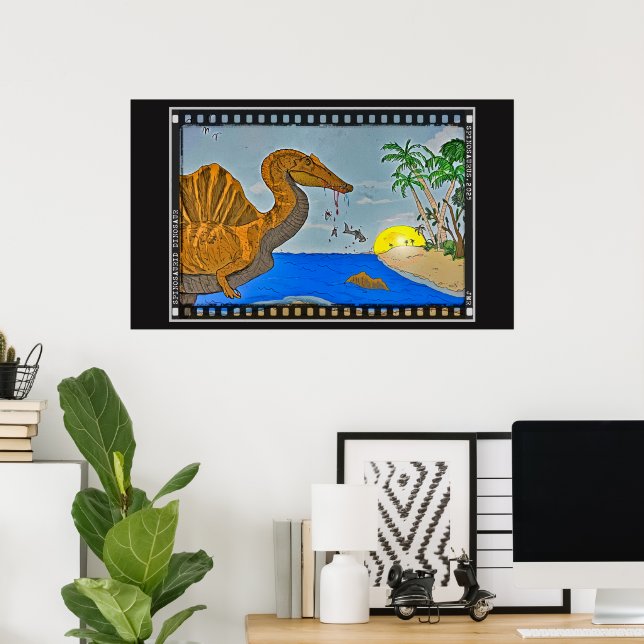 Spinosaurus Film Reel Dinosaur Archival Poster (Heimbüro)