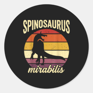Spinosaurus mirabilis Retro Vintage neuer Dinosaur Runder Aufkleber