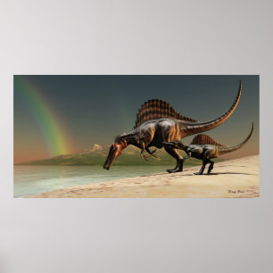 Spinosaurus Regenbogen Printwerbung Poster