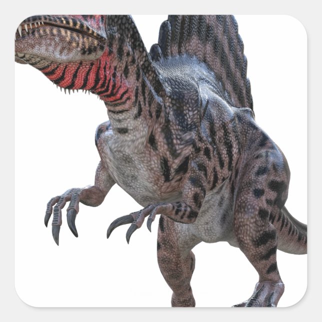 Spinosaurus Running Quadratischer Aufkleber (Vorderseite)