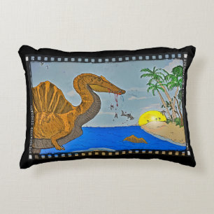 Spinosaurus-Strand-Kissenbezug Schwarzes Kissen