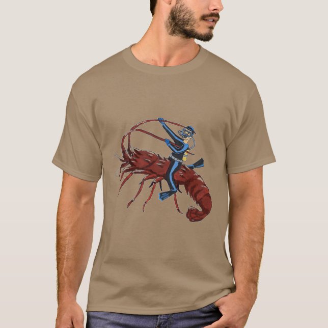 Spiny Lobster Tauchen mit Scuba Diver T-Shirt (Vorderseite)