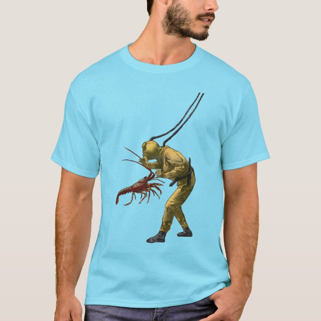 Spiny Lobster und ein Vintager Helmtaucher T-Shirt (Vorderseite)