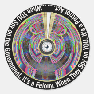 Spion auf dem Patriot Act-Aufkleber Runder Aufkleber