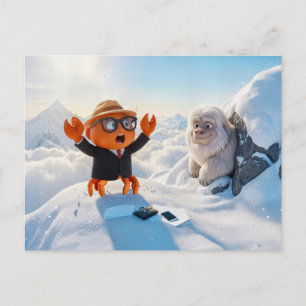 Spion-Krabbe schockiert beim Anblick einer echten  Postkarte
