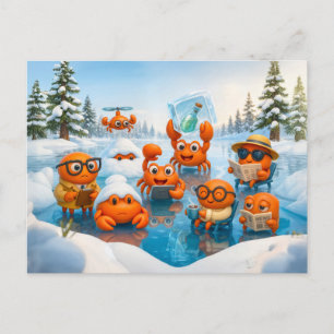 Spion-Krebs-Winterteam auf Arktis-Mission Postkarte