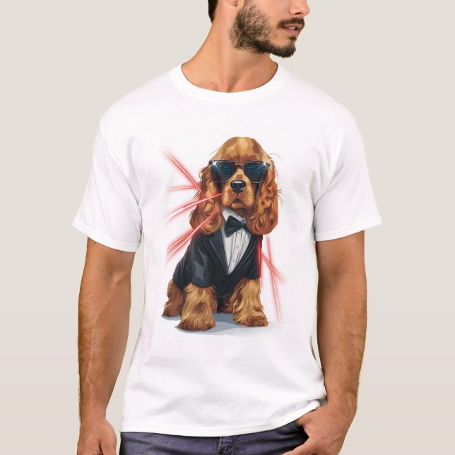 Spion Spaniel � Geheimer Agent Hund T-Shirt (Vorderseite)