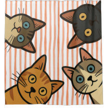 Spionage-Katzen Duschvorhänge