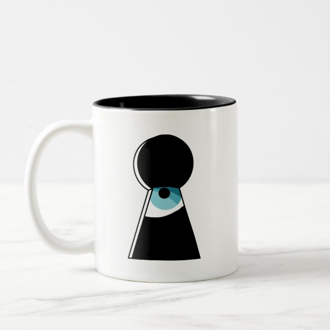 Spionage-Party-Tasse Zweifarbige Tasse (Links)