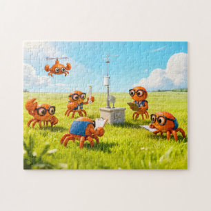 Spionagekrebse lernen, wie Wetterstationen funktio Puzzle