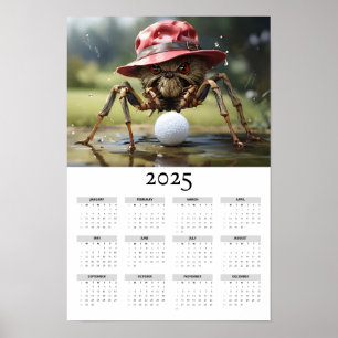 Spione in Red Hat spielen Golf Wall Calendar Poster
