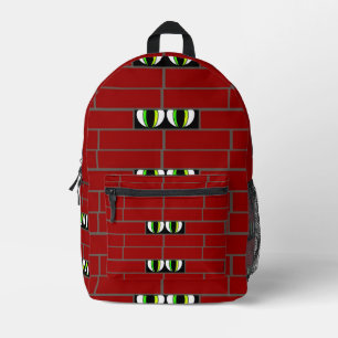 Spionierende Augen Backsteinmauer Bedruckter Rucksack
