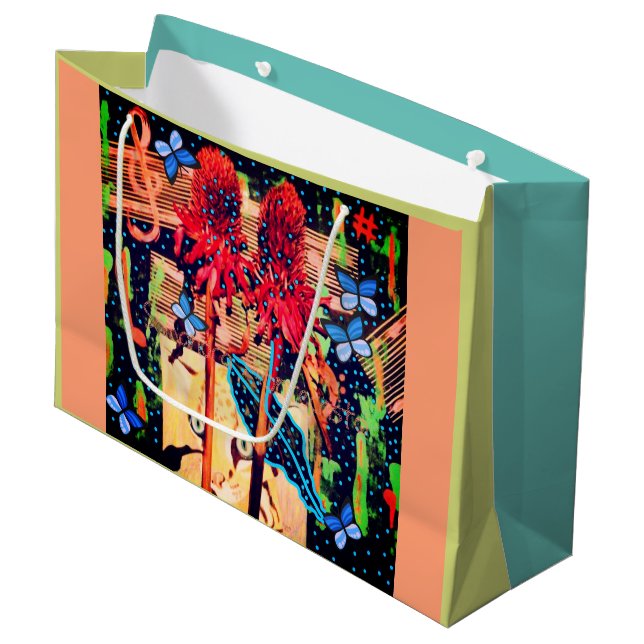 Spionierst du mir? Zwei Seiten ART Große Geschenktüte (Vorderseite Schrägansicht)