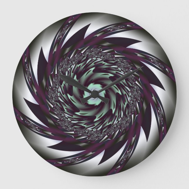 Spiral Art Wall Clock Große Wanduhr (Vorderseite)