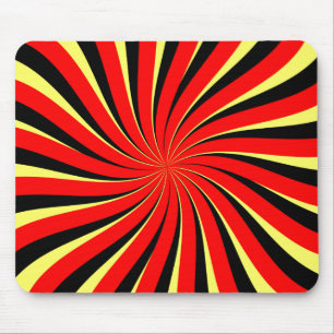 Spiral Black Red Yellow Mousepad