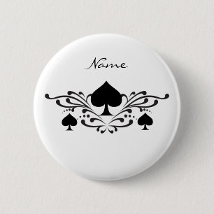 Spiral Black Spades Thunder_Cove im Tattoo-Stil Button
