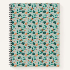 Spiral-bound notebook with a floral pattern notizbuch