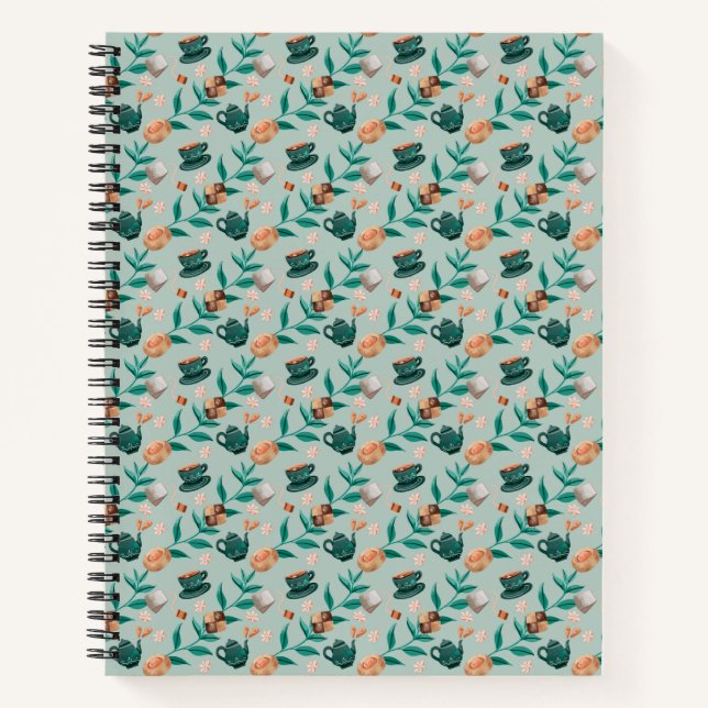 Spiral-bound notebook with a floral pattern notizbuch (Vorderseite)