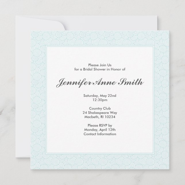 Spiral Bridal Dusche Einladung (Vorderseite)