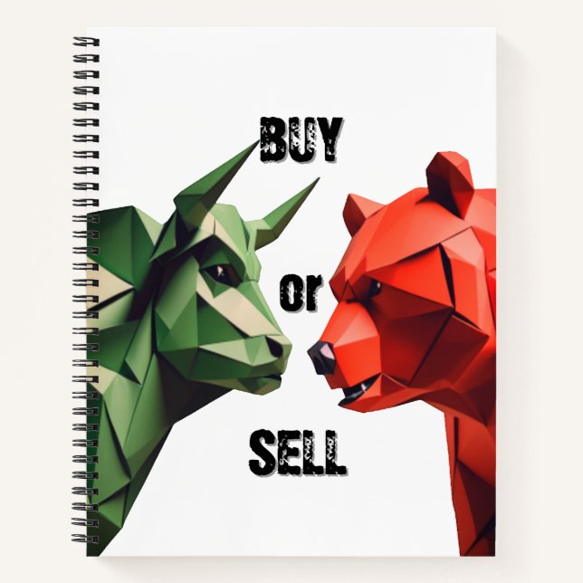 Spiral Bull vs. Bear Market Struggle Notebook Notizbuch (Vorderseite)
