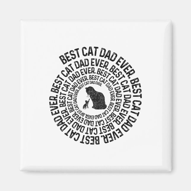 Spiral Cat Daddy - Bester Vater Papa je Spirale Magnet (Vorne)