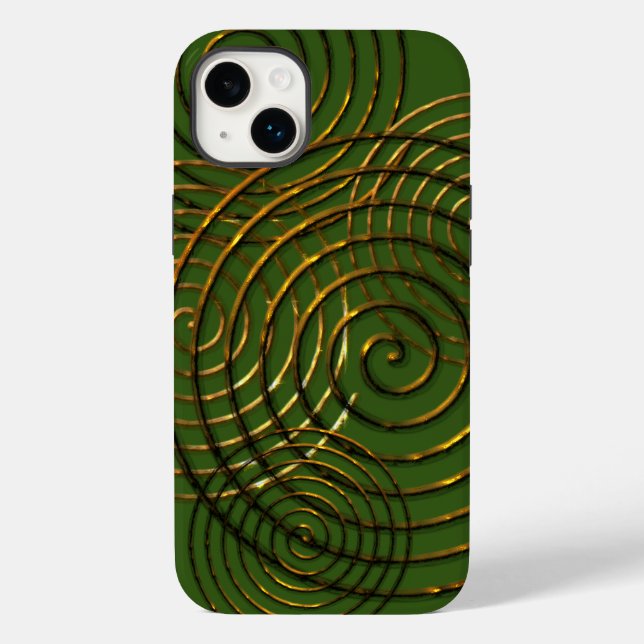 Spiral Celtic Symbol Gold Metall Case-Mate iPhone Hülle (Rückseite)