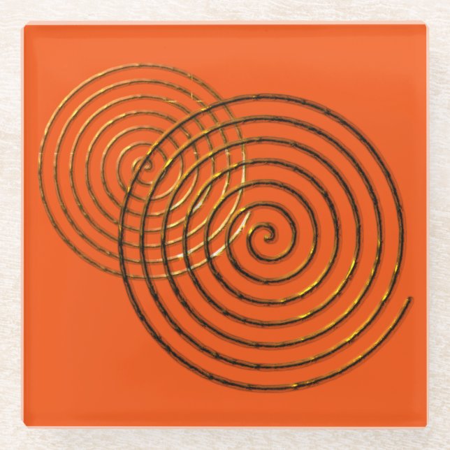 Spiral Celtic Symbol Gold Metall Glasuntersetzer (Vorderseite)