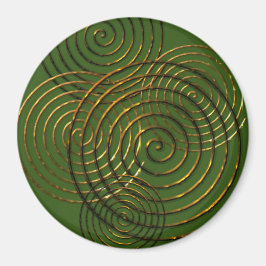 Spiral Celtic Symbol Gold Metall Magnet