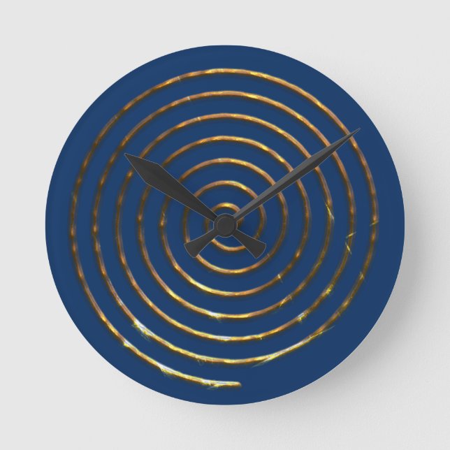 Spiral Celtic Symbol Gold Runde Wanduhr (Vorderseite)