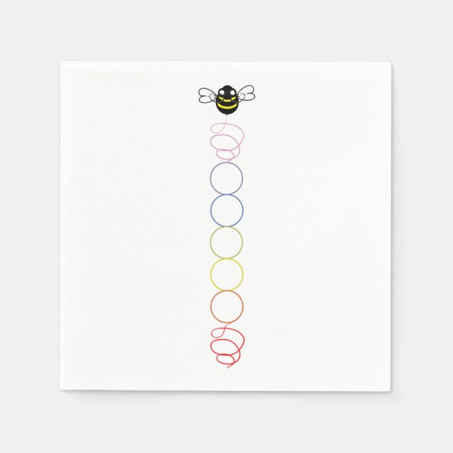 Spiral Chakra Bee Cocktail Napkins Serviette (Vorderseite)