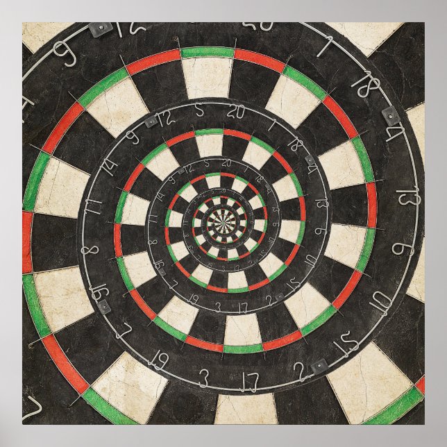 Spiral Dart Board Droste Effect Poster (Vorne)