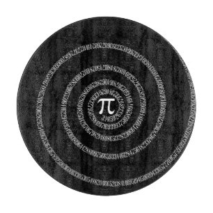 Spiral for Pi on Black Style Schneidebrett