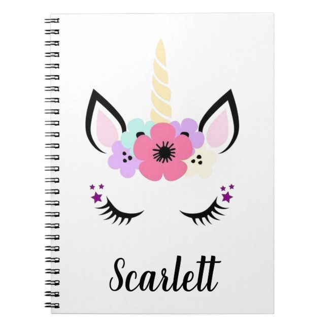 Spiral-Foto-Notebook - Einhornkopf Notizblock (Vorderseite)
