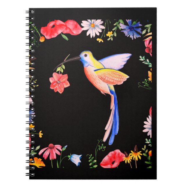 Spiral-Foto-Notebook für Vögel und Blume Notizblock (Vorderseite)