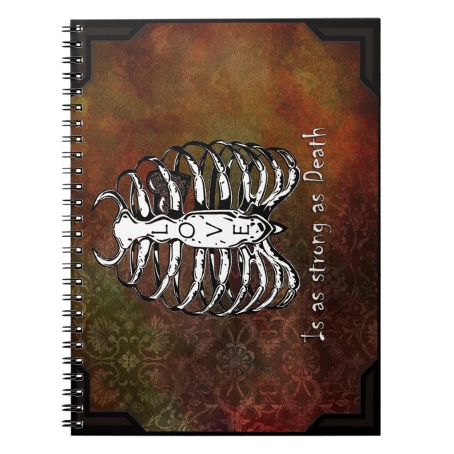 Spiral Foto Notebook Illustrative Ribcage Grunge Notizblock (Vorderseite)