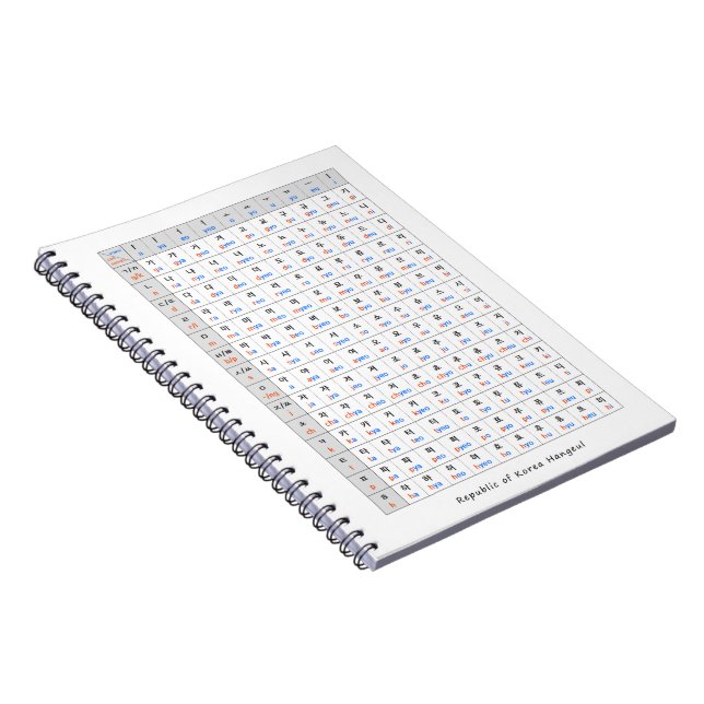 Spiral Foto Notebook korea Alphabet Notizblock (Rechte Seite)