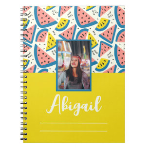 Spiral-Foto-Notebook mit Fruchtmuster und Foto Notizblock