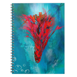 Spiral Foto Notebook Red Feathered Fish Notizblock