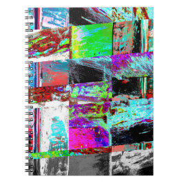 Spiral-Foto-Notizbuch – Abstrakte Gitterstruktur Notizblock