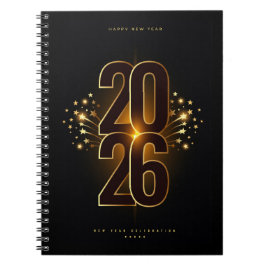 Spiral-Foto-Notizbuch-Frohes Neues Jahr 2026 Notizblock