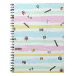 Spiral-Foto-Notizbuch – Sports & Stripes Pastel Notizblock