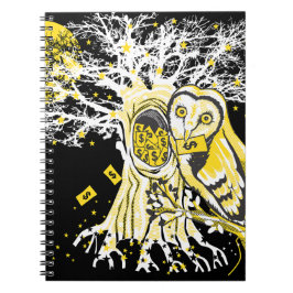 Spiral-Foto-Notizbuch – Urban Tree Owl & Wealth  Notizblock