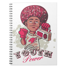 Spiral-Foto-Notizbuch – YOUTH Power Afro & Boombox Notizblock