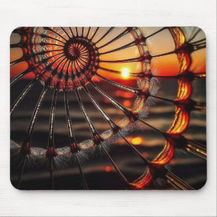 Spiral Fraktal vor dem Sonnenuntergang im Ozean Mousepad